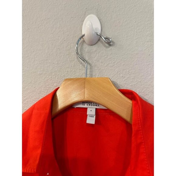 Derek Lam 10 Crosby Ruby Red Petra Button Up Wrap Mini Dress Sz 4 - Picture 3 of 7
